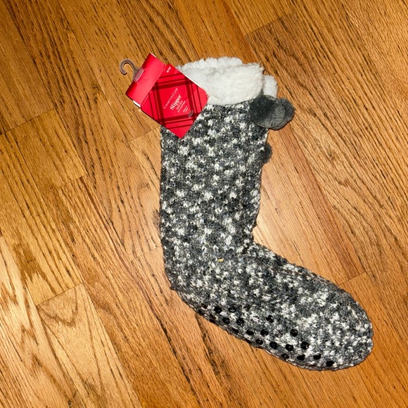 Charter Club slipper socks small great stocking stuffer unisex gray white - Picture 4 of 5